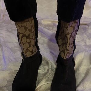 Coach Dark Brown Suede Boots